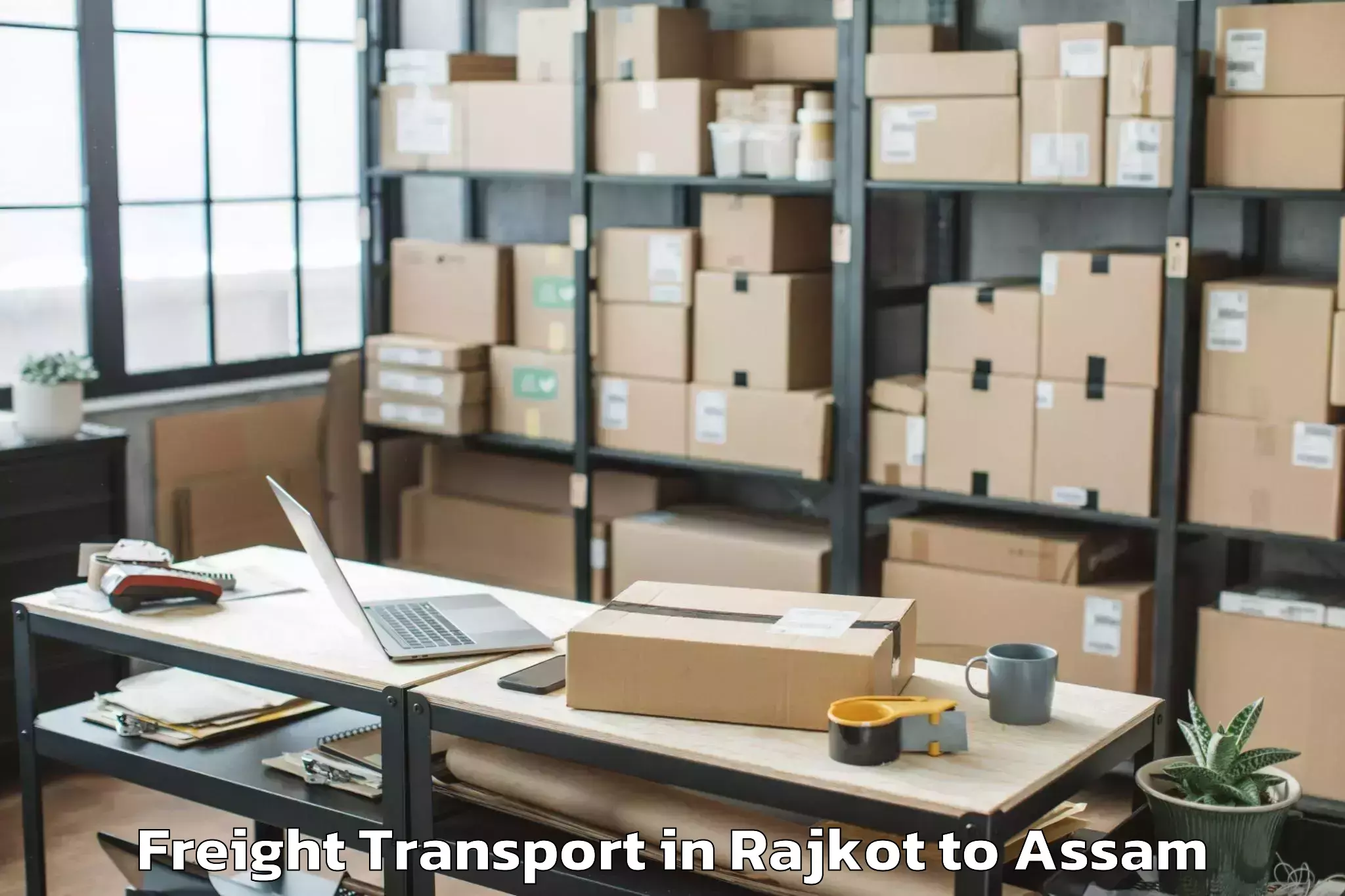 Affordable Rajkot to Soalkuchi Freight Transport